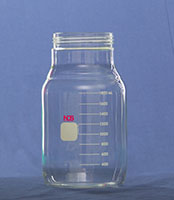 1515-Series Bottle, Media Storage, Wide Mouth, High Temp PBT Autoclavable Cap - Manufactured by NDS Technologies, Inc., ndsglass.com